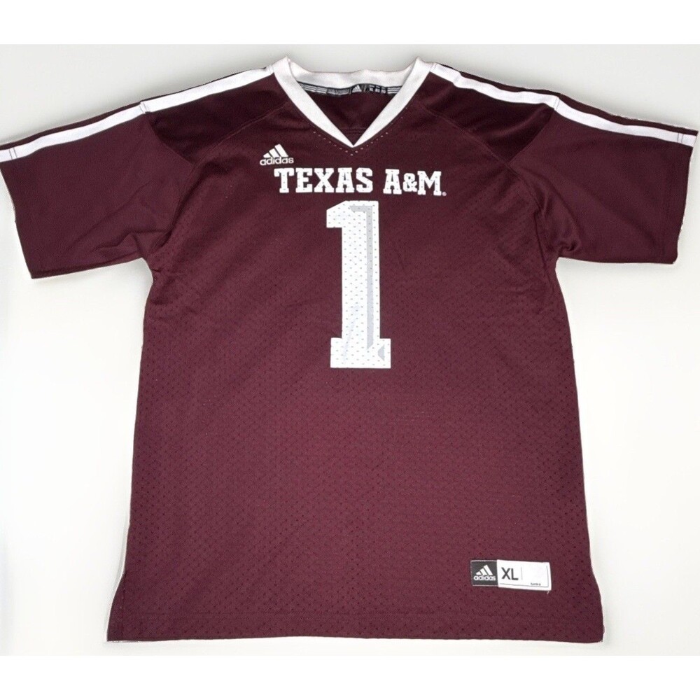 Adidas Texas A&M Football Jersey Youth Sz XL Maroon #1 Aggies